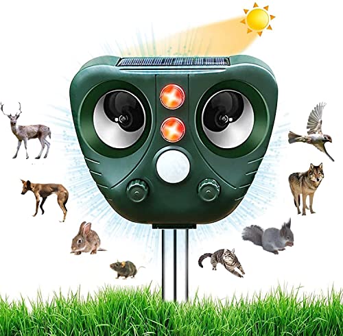 OLZYA 2023 Solar Animal Repellent, Ultrasonic Repellent, Martens, Cats, Dogs, Repellent, Solar Animal Repellent, Ultrasonic Repellent, Martens, Cats, Dogs, Repellent, 10 m