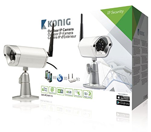 Preisvergleich Produktbild König SAS-IPCAM115 Outdoor IP-Kamera zur Fern-Videoüberwachung Silber