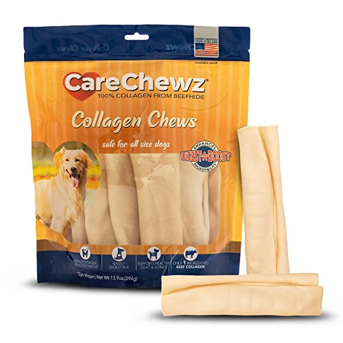 Pet Factory CareChewz Collagen 6-7" Small Wraps Dog Chew Treats - Natural Flavor, 12 Count/1 Pack