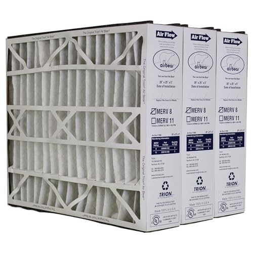 Trion 255649-102 Air Bear 20 x 25 x 5 Inch MERV 8 High Performance Air Purifier Filter Replacement for Air Bear Supreme, Right Angle, and Cub Air Cleaner Purification Systems (3 Pack)