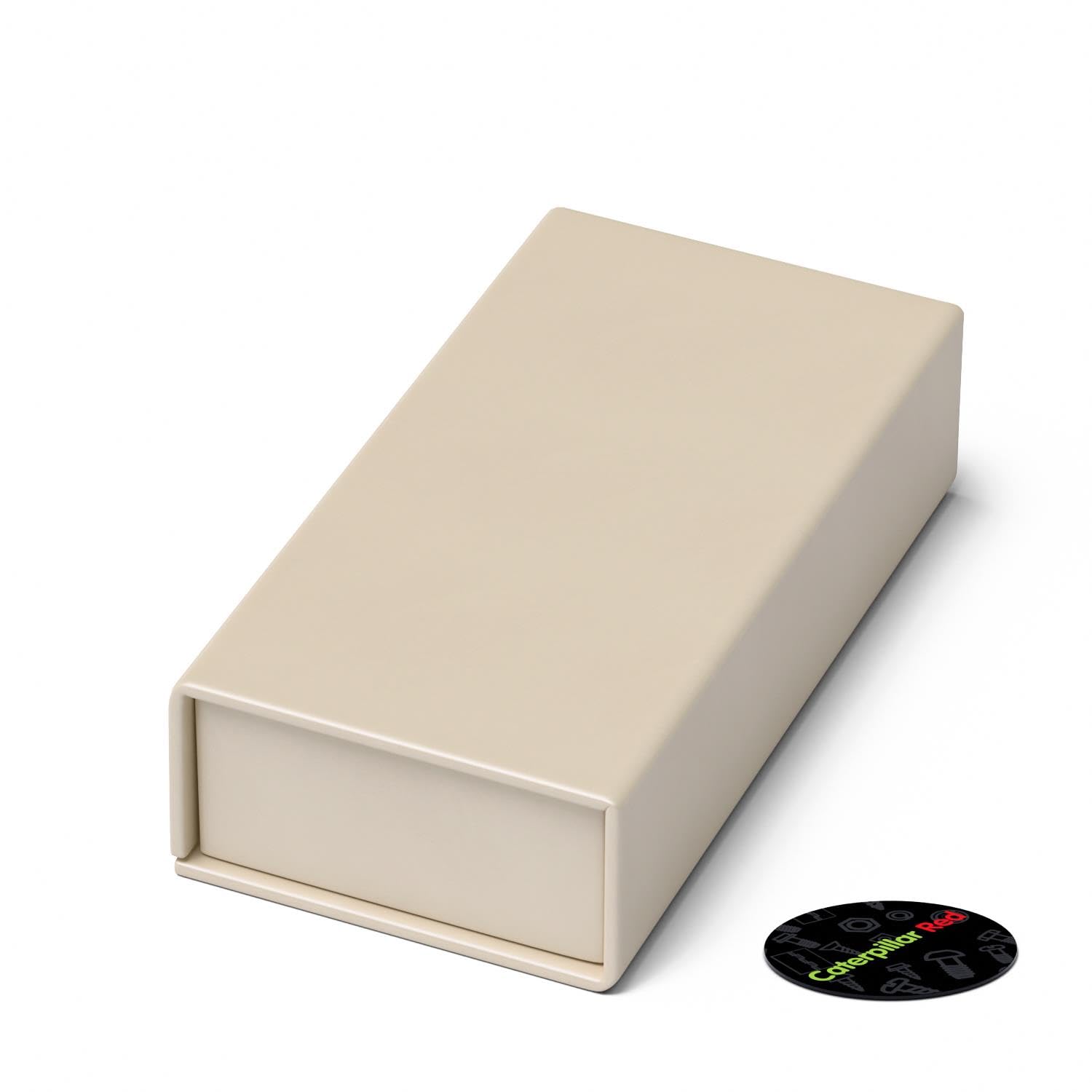 4x Crema Scatoletta Regalo Magnetica per USB da Presentazione - Scatoletta Regalo con Chiusura Magnetica. Include spuma, da usare con chiavette e drive rimovibili