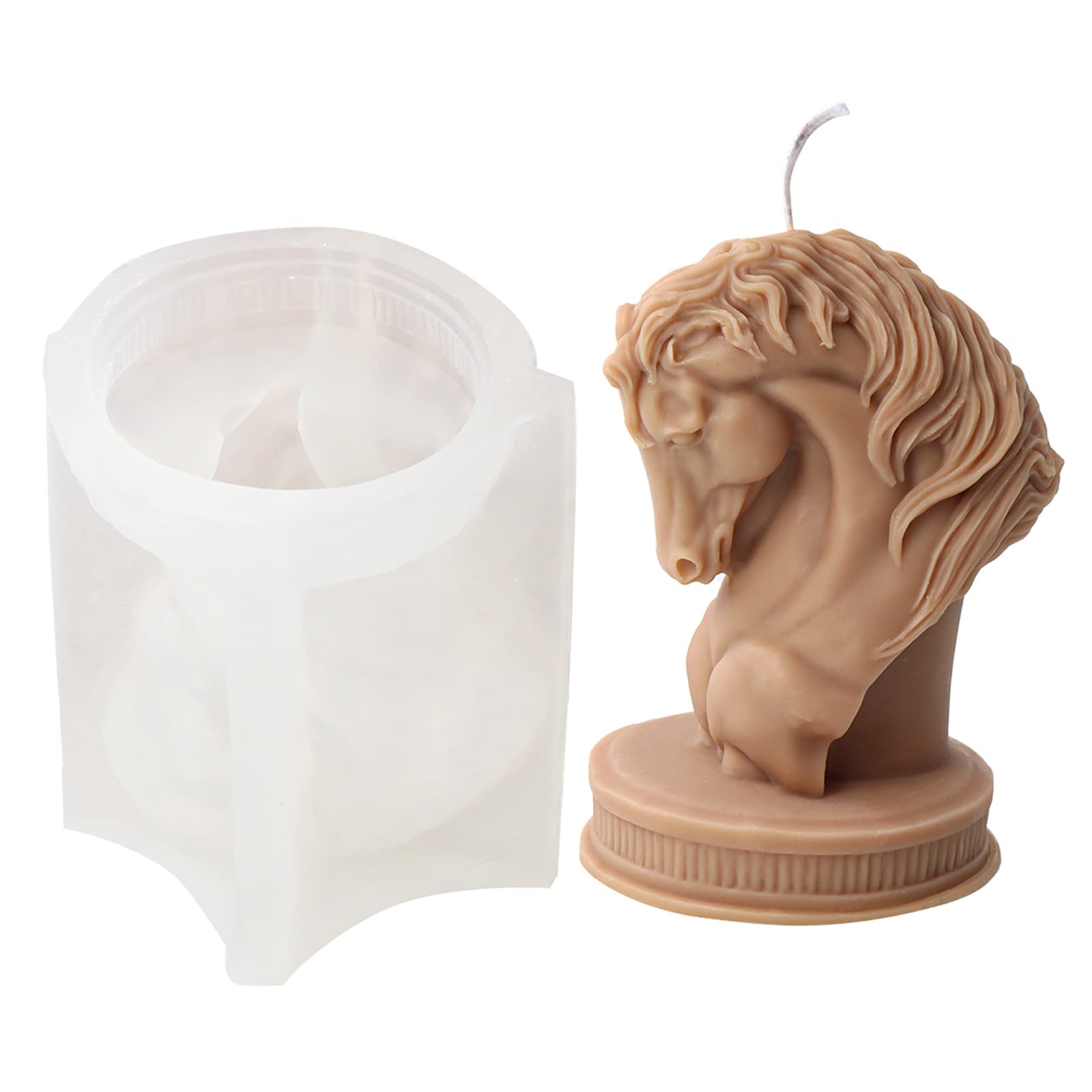 Head Candle Mould Horse Head Statue Silicone Candle Mold DIY Resin Soap Fondant Candy Chocolate Decorating Tool Horse Head Statue Candle Mold Head Silicone Mould DIY Fondant Resin Mould