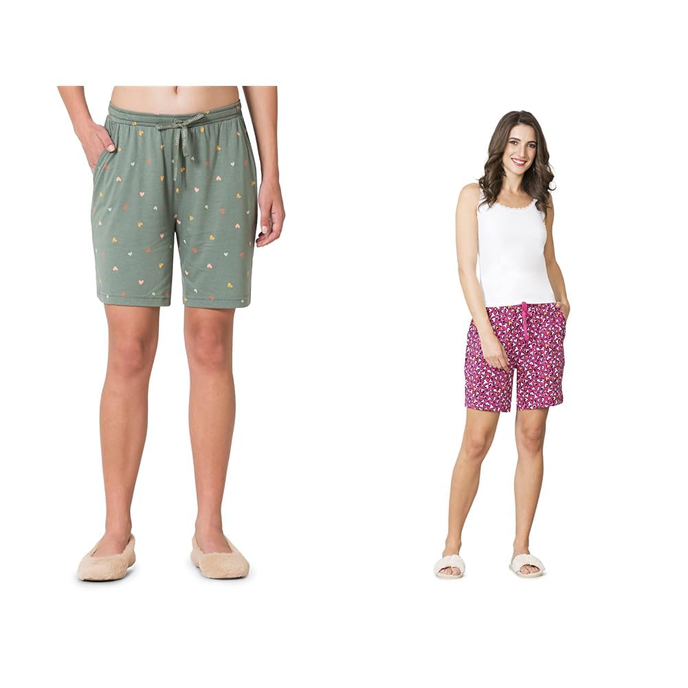 Van Heusen Women Allover Print & Functional Pocket Lounge Shorts