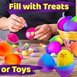 Stargo 16 Pack 3.2” Large Colorful Ombre Easter Eggs Empty - with hinges, Bright Ombre Multicolored, Plastic Easter Eggs Fillable, Eggs for Easter Egg Hunts, Basket Fillers, Party Favor, Surprise Eggs - Image 3