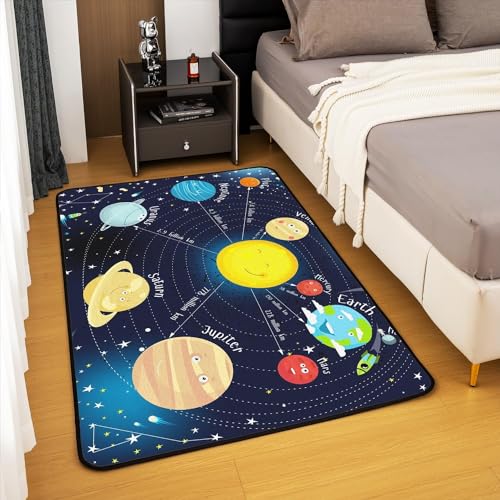 Tapis espace extra-atmosphérique bleu : le cadeau parfait pour chambre