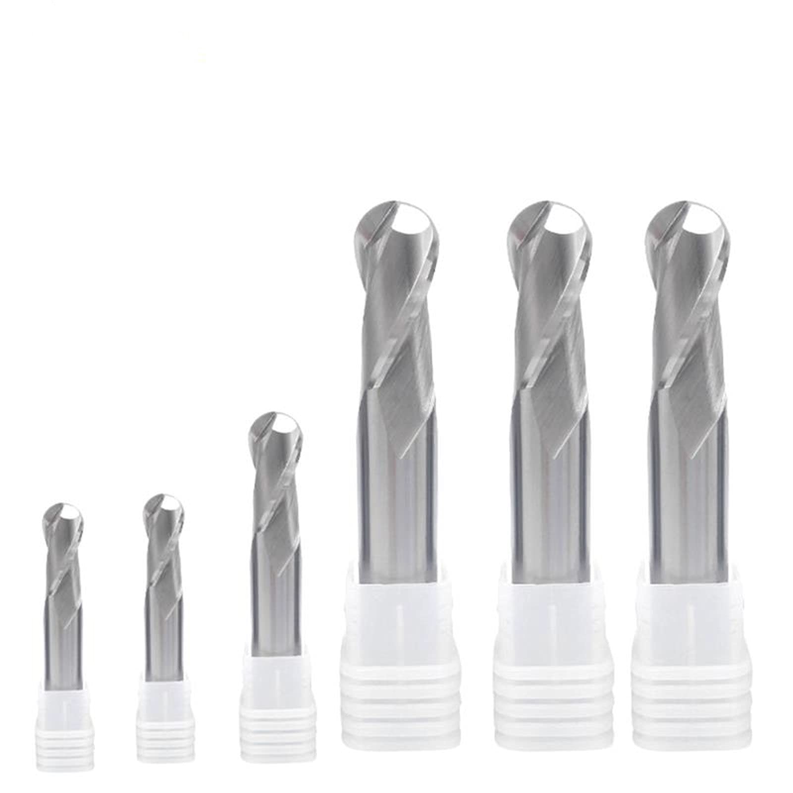 GJEXXPTST CNC Milling Cutter Center Cutting Tungsten Carbide TiAlN Coated Ball Nose End Mill HRC55 1 2 4 Mm Flutes(R4.0x8dx60l)