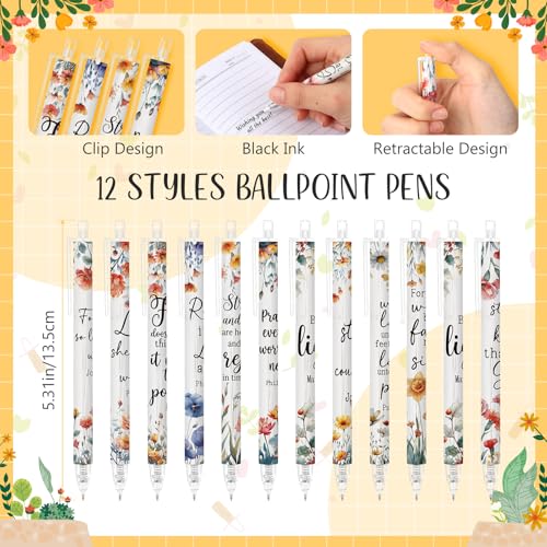 Image of Jetec 120 Pcs Christian Pens Bulk for Women Religious Bible Verse Ballpoint Pens Church Scripture for Women Church Members Religious Party Favors Bible Office Study Pastor Coworker