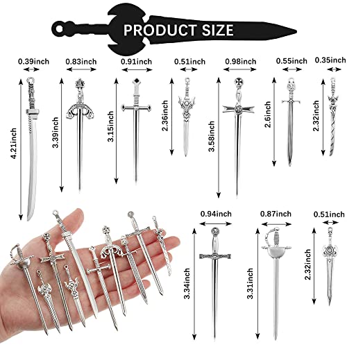 30 Pieces Antique Swords Knife Bookmark Sword Charms Pendants Bookmarks For Book Lovers Presents Reading Crafting Diy (Anti Silver) #TOP2
