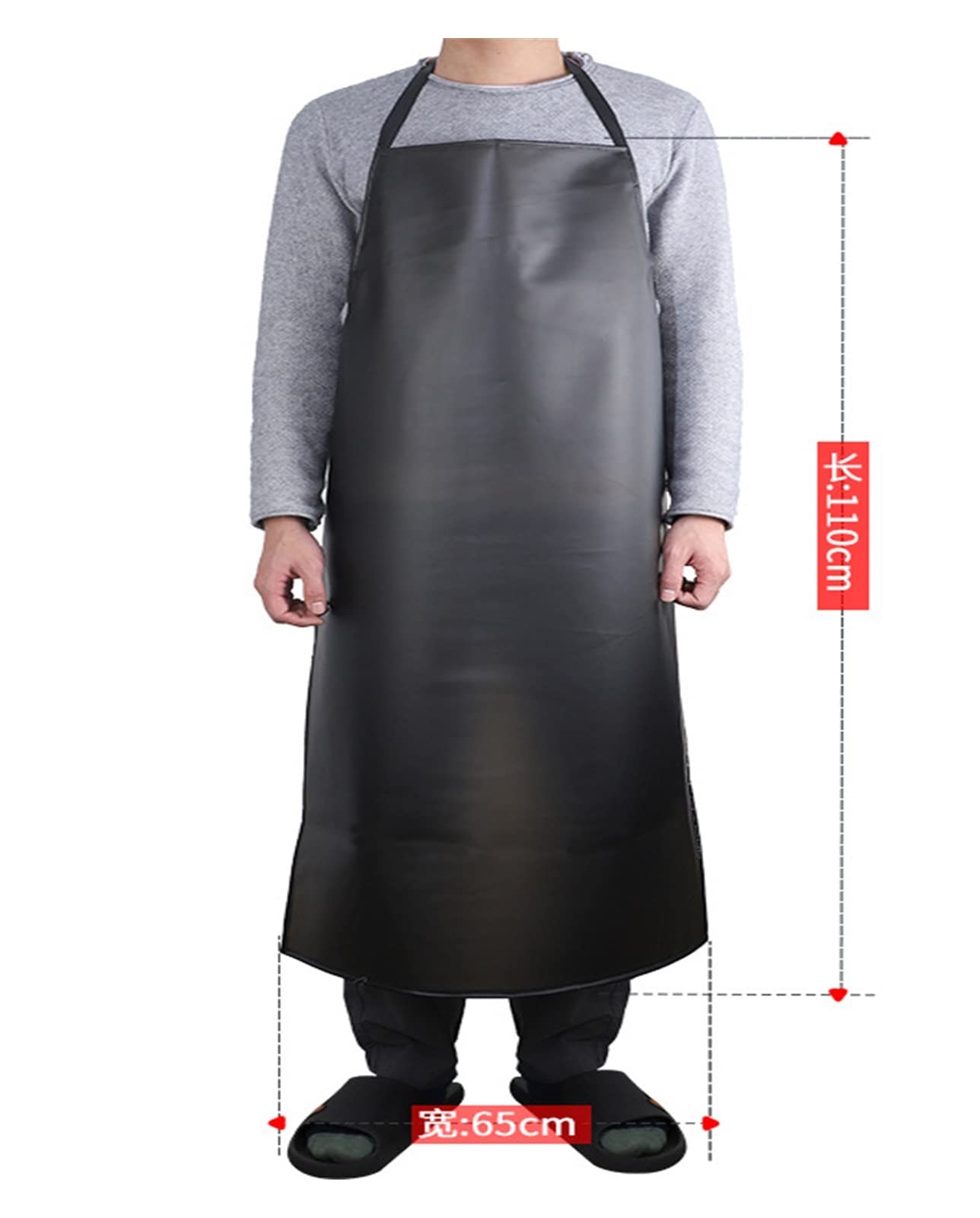 IOFIT Delantal PVC suave largo grueso ropa de trabajo impermeable y a prueba de aceite delantal de cocina familiar 1