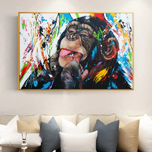 Affiche Singe Graffiti 60x90cm : Toile Art de Singe Drôle sans Cadre - 4