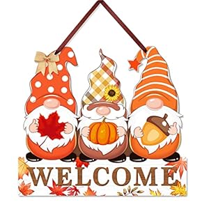 Fall Welcome Door Sign Decor, Gnomes Fall Hanging Sign Thanksgiving Wooden Signs Decorative Wall Plaque, Rustic Front Door Yard Farmhouse Home Autumn Harvest Decorations Fall Welcome Door Sign Decor Gnomes Fall Hanging Sign Thanksgiving Wooden Signs Decorative Wall Plaque Rustic Front Door Yard Farmhouse Home Autumn Harvest Decorations