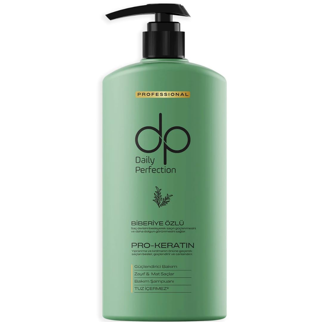 Daily Perfection Biberiye Özlü Tuzsuz Şampuan 425 ml - Dökülme Karşıtı Keratin ve Biotin Destekli Onarıcı Bakım Şampuanı