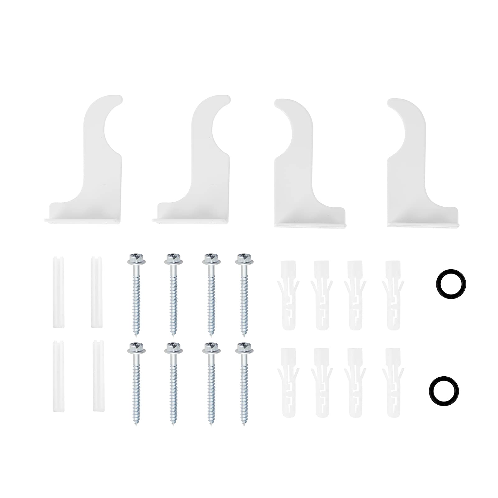Heilmetz Supports muraux pour radiateurs，Support de montage pour radiateur，kit de fixation (blanc, 1 set)