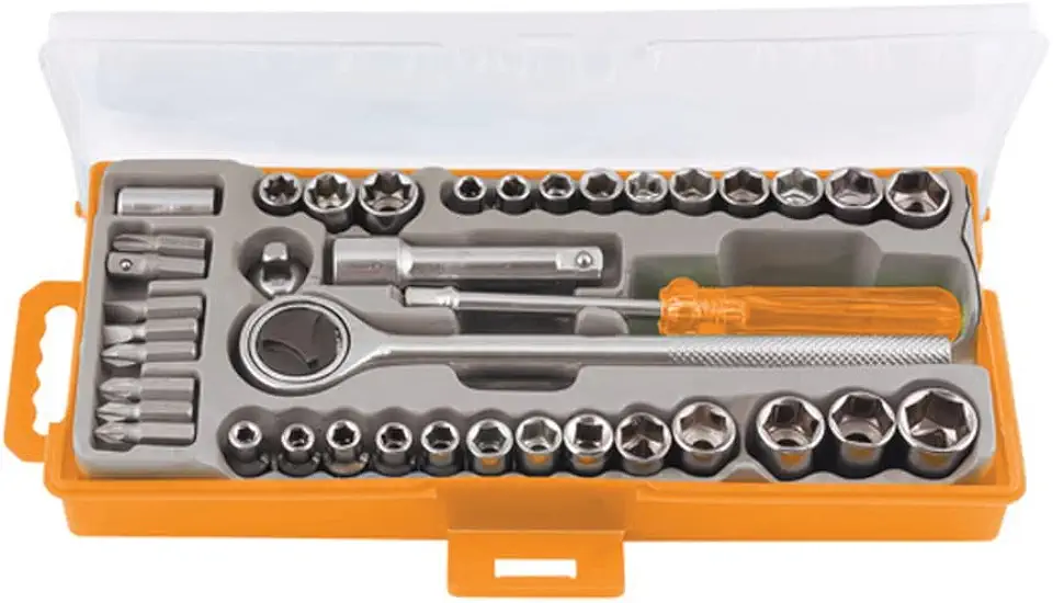 JOGO DE BITS E SOQUETES COM CHAVE CATRACA 40 PEÇAS SPARTA