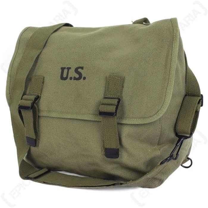 U.S. WW2 M1936 Musette Bag w/Shoulder Strap,WWII Shoulder Messenger Bag, Vintage Tactical Bags Military Crossbody Haversack - Image 3
