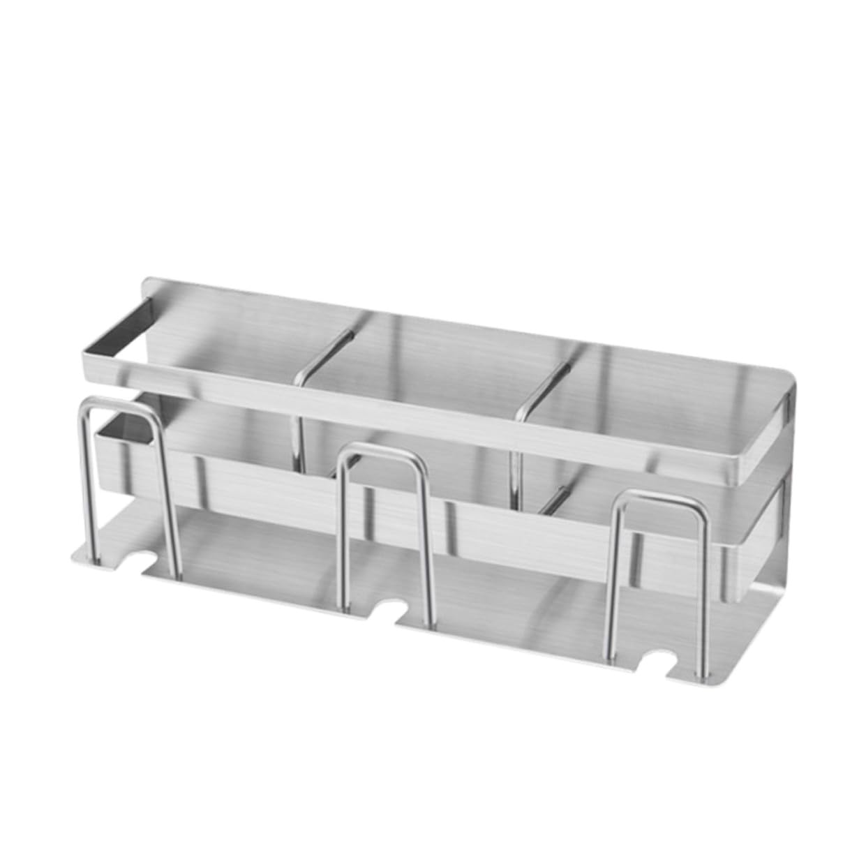 Zahnbürstenhalter für 3 Personen aus Edelstahl, Silber