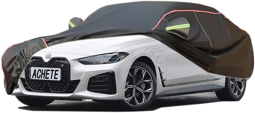 ACHETE Car Covers are Suitable for 2014-2021 BMW i4 Gran Coupe,Water, Rain, Sun and Snow Resistant Oxford Fabric Car Cover,with Side Door Zip (Color : White, Size : I4 Gran Coupe eDriver40)