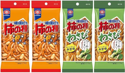 Kakinotane Snacks Japoneses Galletas de Aperitivo de Arroz Sembei, Sabor Chili picante y Wasabi, Made in Japan