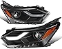 Auto Dynasty LED DRL Projector Headlights Assembly Compatible with Chevy Equinox 18-21, Driver and Passenger Side, Black Housing Amber Corner