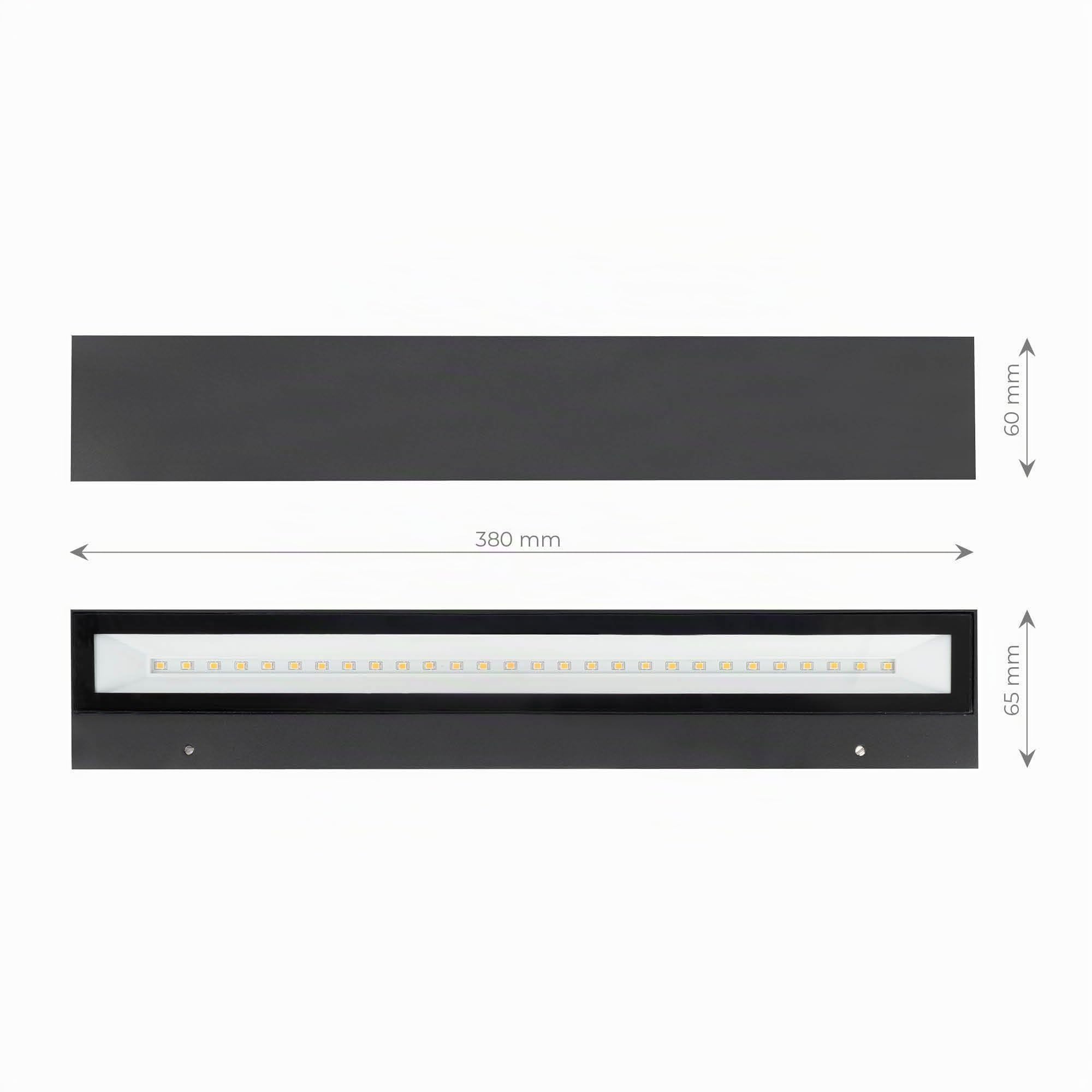 Ledvion - Lámpara de Pared LED, 15W, 1500 Lúmenes, IP44 Resistente al Agua, Lámpara Exterior, Iluminación Exterior, Iluminación de Jardín, Iluminación de Fachada