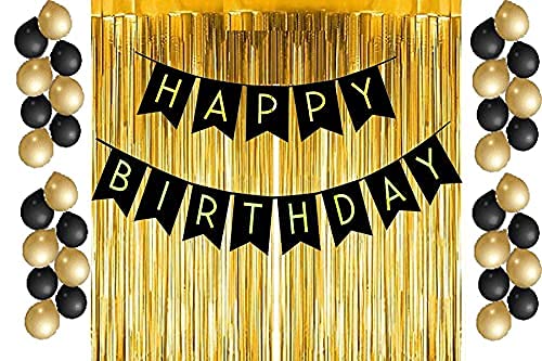 Crackles Happy Birthday Balloons Decoration Items Combo Kit - 33 Pcs for Kids and adults, multi, (P-HBBG-190-IP)