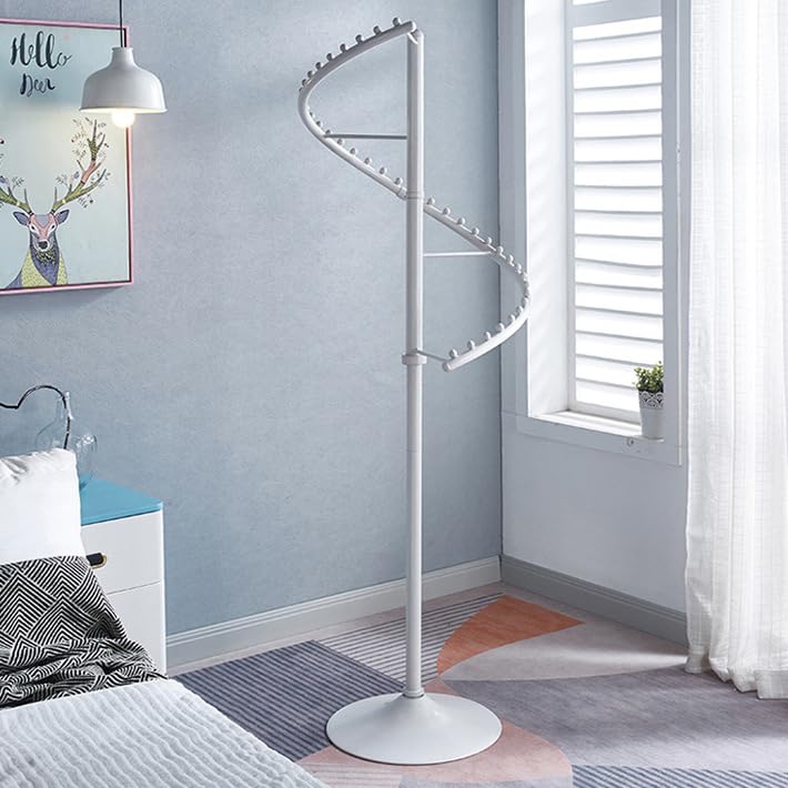 Perchero redondo giratorio en espiral, diseño resistente de 71 pulgadas para uso comercial o doméstico, estantes que ahorran espacio, ideal para tiendas de ropa