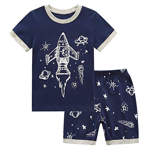 Image of Koian Little Boys Short Pajamas Sets Glow In The Dark Toddler PJS Cotton Kids Sleepwears
