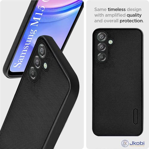 Image of Jkobi Back Case Cover for Samsung Galaxy M15 5G (Textured Grip Design | Slim and Light Weight | Soft Touch and Feel | Black)