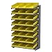 Akro-Mils APRS18178Y 18" Deep 1-Sided Pick Rack with 24 Shelf Bins, Gray/Yellow