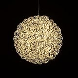 Holiday Bright Lights 18" Silver Spiral Orb Outdoor Hanging Sphere Lights Porch Decor, 200-Light 5MM Warm White LED Bulbs