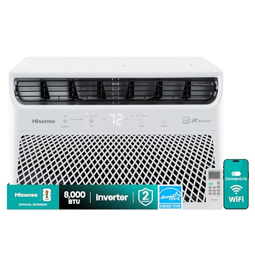Hisense 8,000 BTU Smart Inverter Window Air Conditioner, 3 modes (Cooling, Fan,...