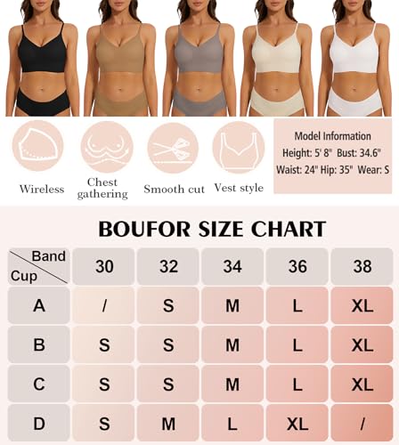 Boufor Seamless Low Back Bra Wireless Padded Bralette Thin Straps Comfort Halter Backless Cross Multiway Convertible Bras thumb #4