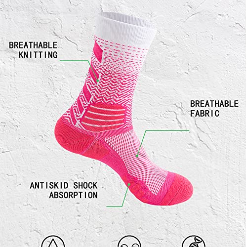 4Pairs Basketball Socks Cushion Athletic Crew Thick Performance Sport Soccer Towel Socks 7-122