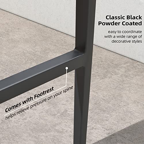 Purple Leaf Bar Stool Set Of 2 Outdoor Rattan Bar Chair With Back Metal Bar Height Stool Wicker Barstool Dark Grey #TOP6