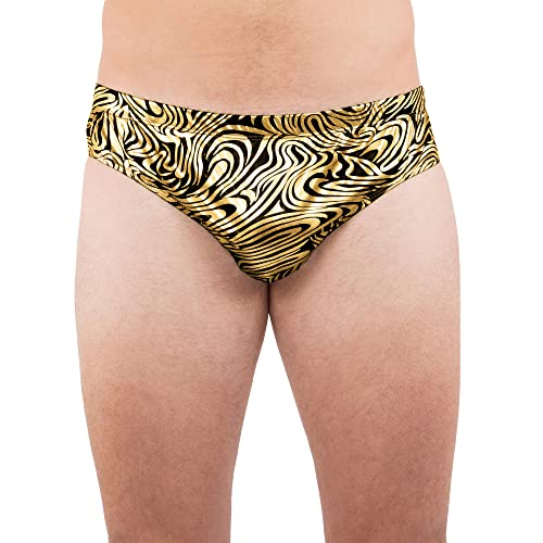 INTIMO Mens Gold Swirls Print Bikini Brief Underwear