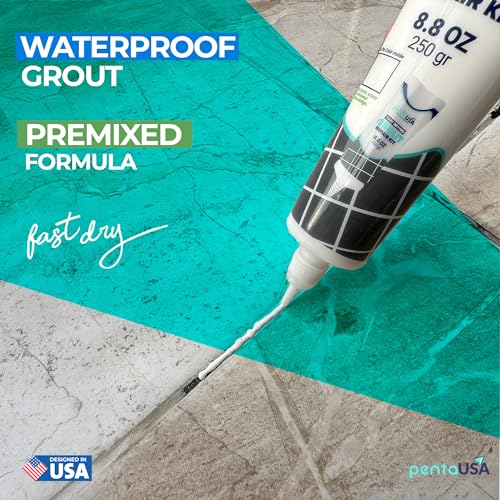 Premixed Tile Grout Repair Kit - Grout Filler for Repairs & Renewal - Easy to Use - Perfect Waterproof for Bathroom, Shower, Kitchen & Floors - 2 Pack (White/ 500g-17.6oz) - Thumbnail 5