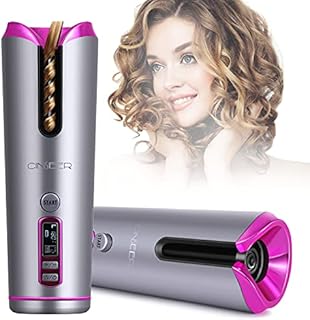 Cordless Automatic Hair Curler Rechargeable Wireless Auto Curling Iron for Curls or Waves Anytime Anywhere Portable Curling Wand for Hair Styling with 6 Temperature & 6Timer Settings