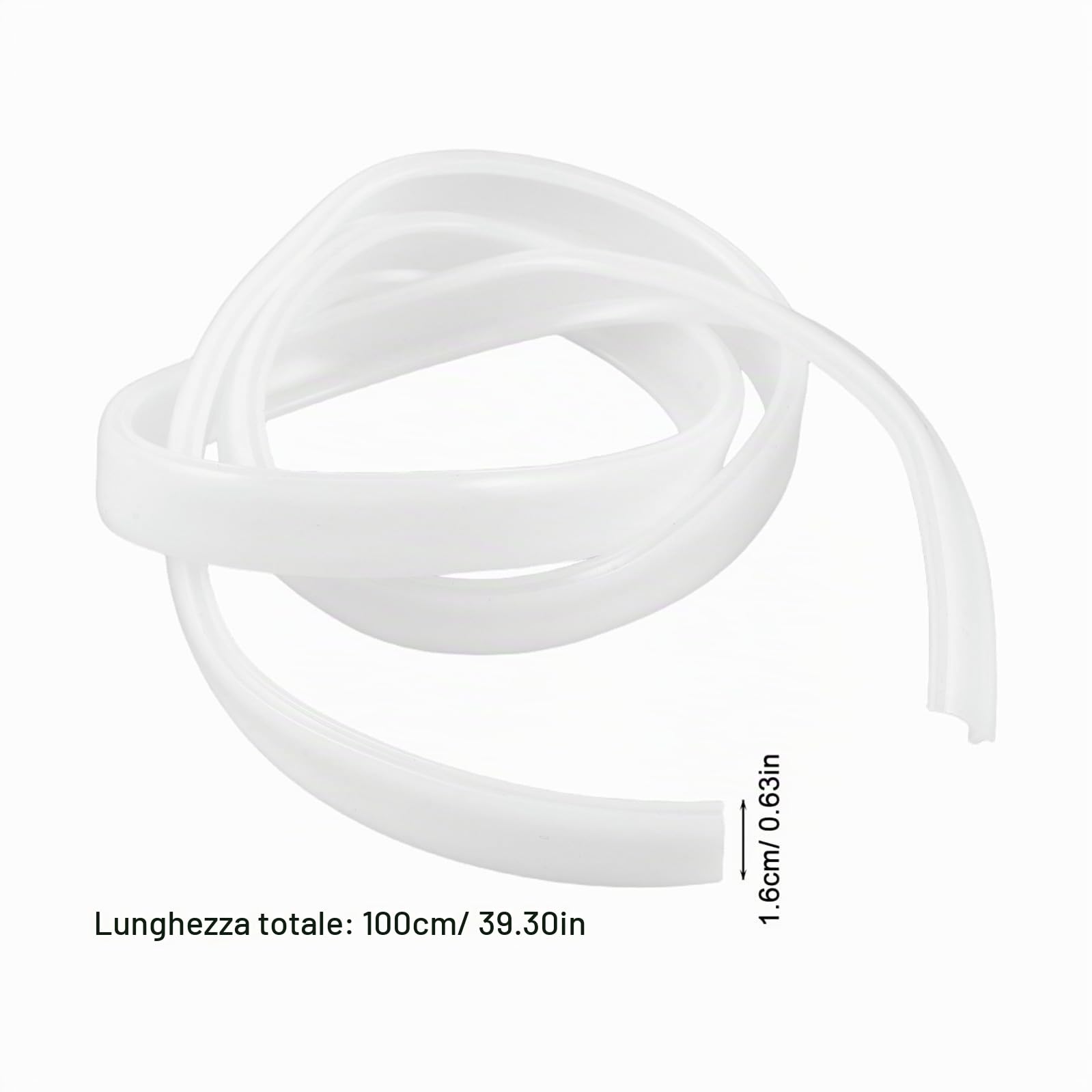 Copertura Diffusore LED in PVC Flessibile, Canale Curvo 1 Pezzo | 39, 3x0, 63 Pollici, per Parete Soffitto Sotto Armadio, Montaggio Rapido, Spazi Abitativi Residenziali