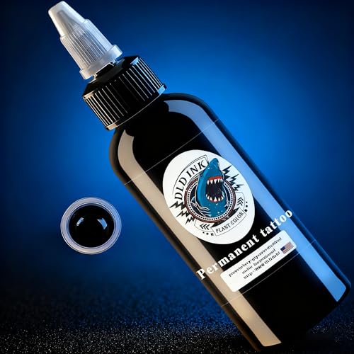 DLD Tatuaje color tiburón avanzado delineador de ojos 120ml tinta tatuaje palo negro y permanente vegetariano tribe micro color tinta oscuro negro tatuaje profesional accesorios