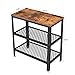 VASAGLE Bryce Side Table, End Table, Decorative Table with 2 Mesh Shelves, Hallway, Living Room, Bedroom, Office, Narrow, Stable, Space Saving, Easy Assembly, Industrial Design, Rustic Brown ULET33BX