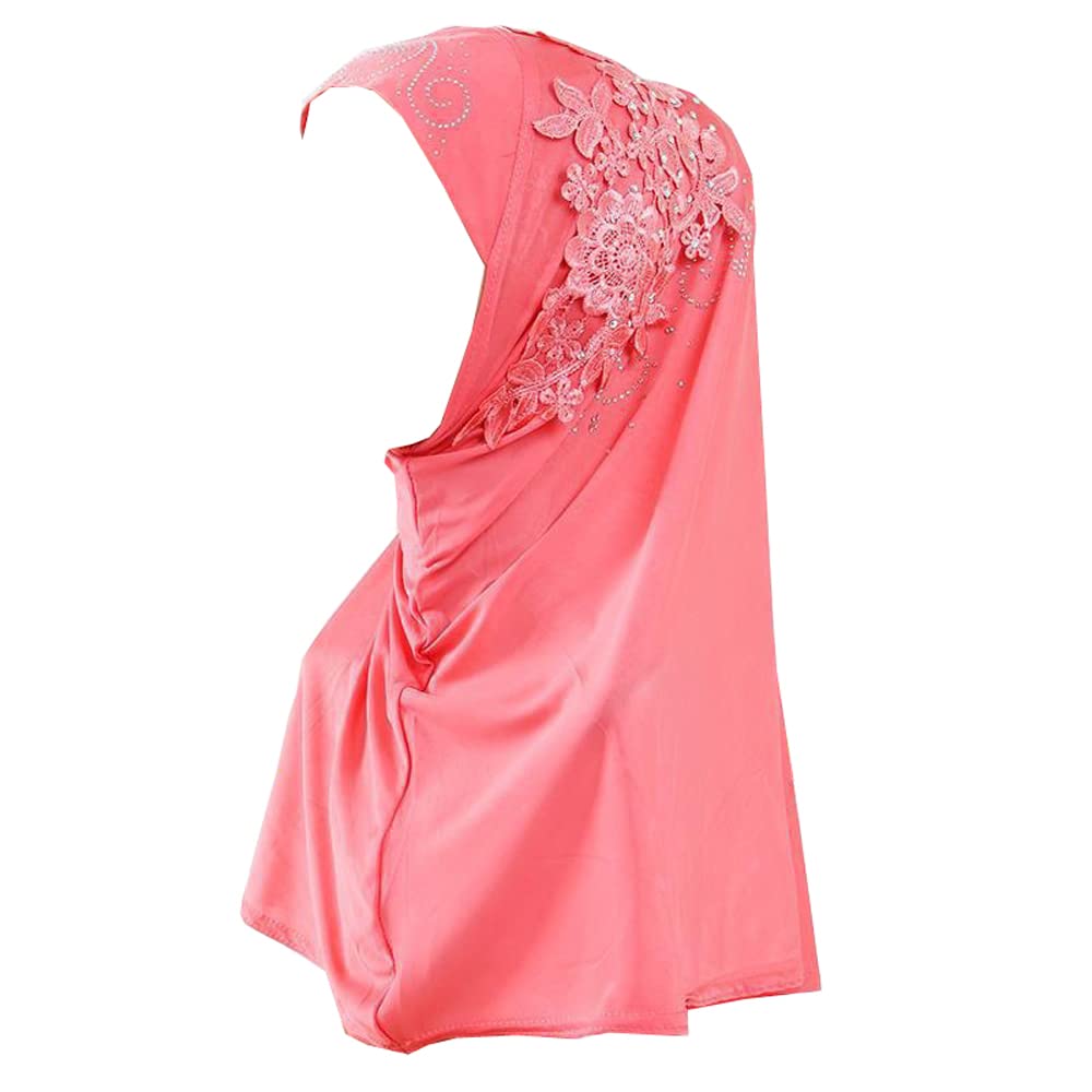 JDYaoYing Turban with floral Muslim scarf hijab Scarf Head Wrap Scarfs For Women Hat