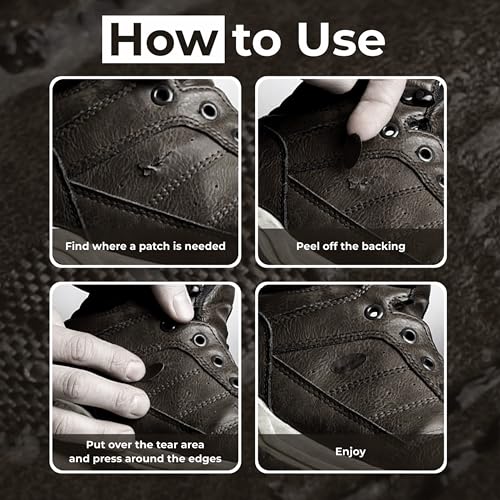 aZengear Repair Patches for Jackets, Tent, Shoe Toe, Air Mattress, Inflatables, PVC Gear - Waterproof, Self-Adhesive, Tear-Cold-Heat-Resistant, Down Puffer Coat (11 Pcs, Charcoal Brown)