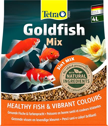 {Comida Peces Agua Fria Tetra Comida para Peces Tetra Pond Goldfish, Alimento para carpines dorados y peces de agua fría, mezcla 3en1 con escamas, sticks y gammarus, bolsa...