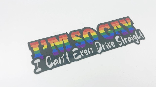 INDIGOS Adesivo JDM Die Hart Gay Rights Fist - 101x139 Mm - Vinile Per Auto