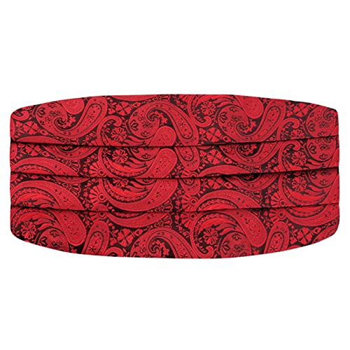 Image of Alizeal Mens Paisley Adjustable Bow Tie Set | Pre-tied Cummerbund Pocket Square Perfect for Weddings Business Formal Events