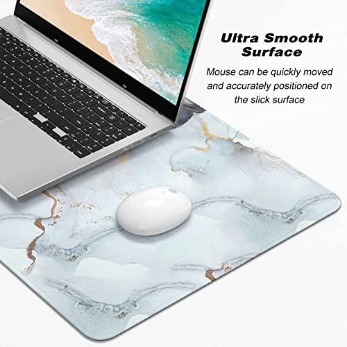 Atufsuat Extended Large Mouse Pad, XXL Gaming Desk Pad 31.5 x 15.7 Inch, Big Computer Keyboard Mousepad, Waterproof Mouse Mat with Stitched Edges and Non-Slip Base for Office Gaming, Gray Ink Marble - Image 4