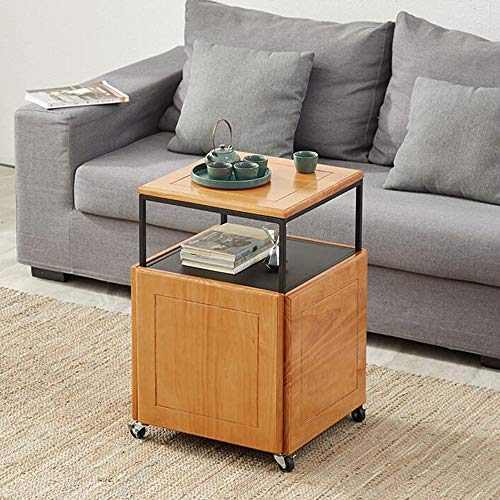 Mesa auxiliar apilable para sofá con 4 sillas compactas y ruedas 4