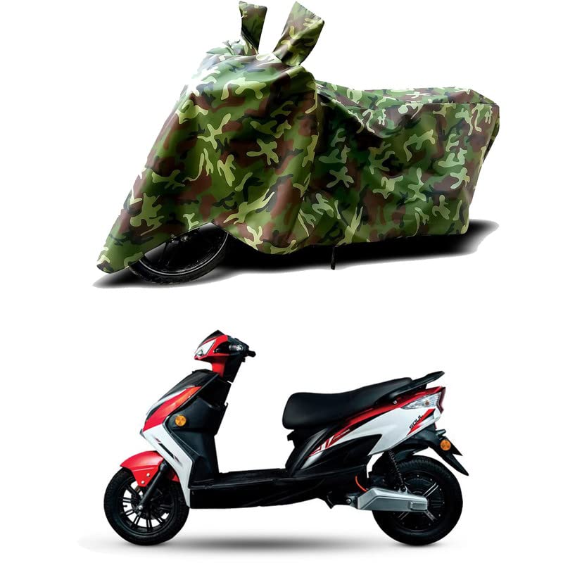 Image of 100% Water Resistant Full Bike Scooty Two Wheeler Body Cover Compatible for EeVe Soul STD /UV-Rays /Heat Protection /Birds Dropping /Scratchproof /Dust Proof /Waterproof /All Varients[Green MJ]