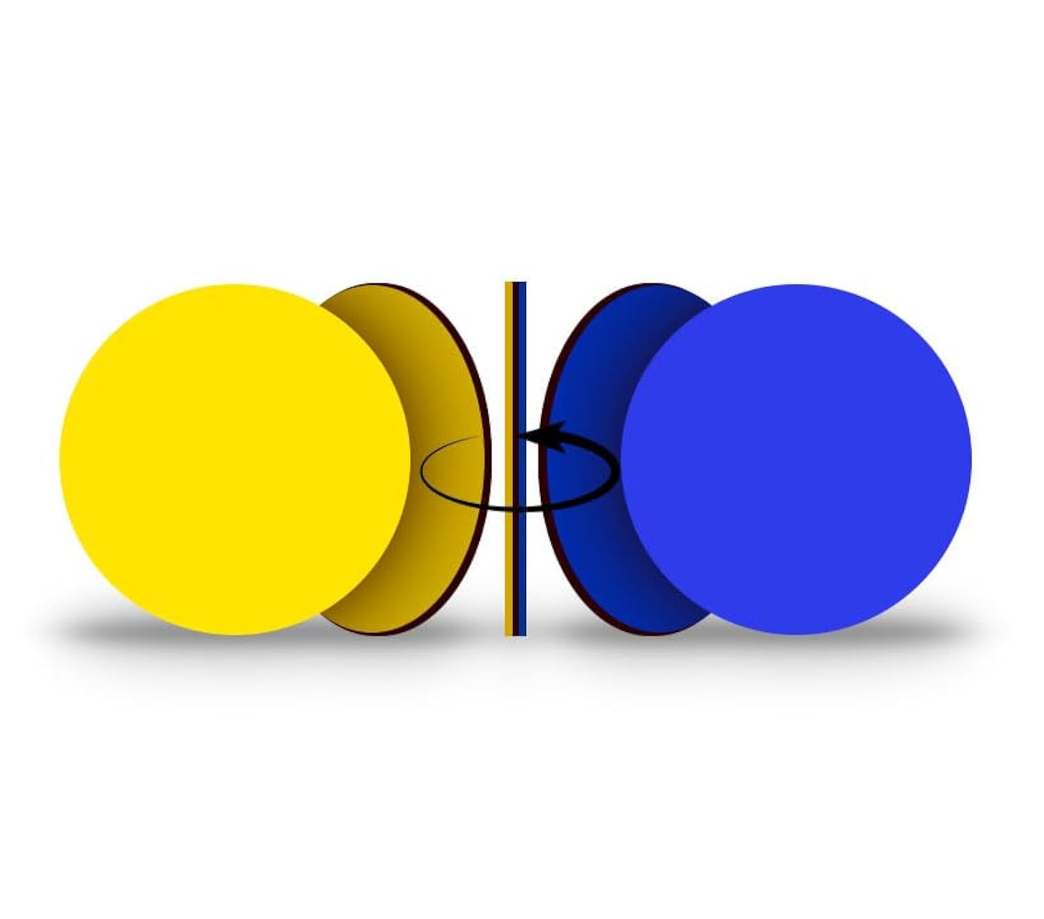 25-Pack Double-Sided Yellow/Blue Flip Magnet - 1" Diameter, Go/Attention Reversible Indicator, Ideal for Organizational Efficiency on Steel Surfaces