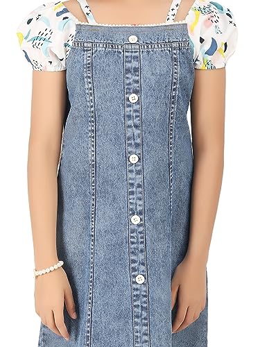 Image of Blue Color Printed A-Line Casual Dresses